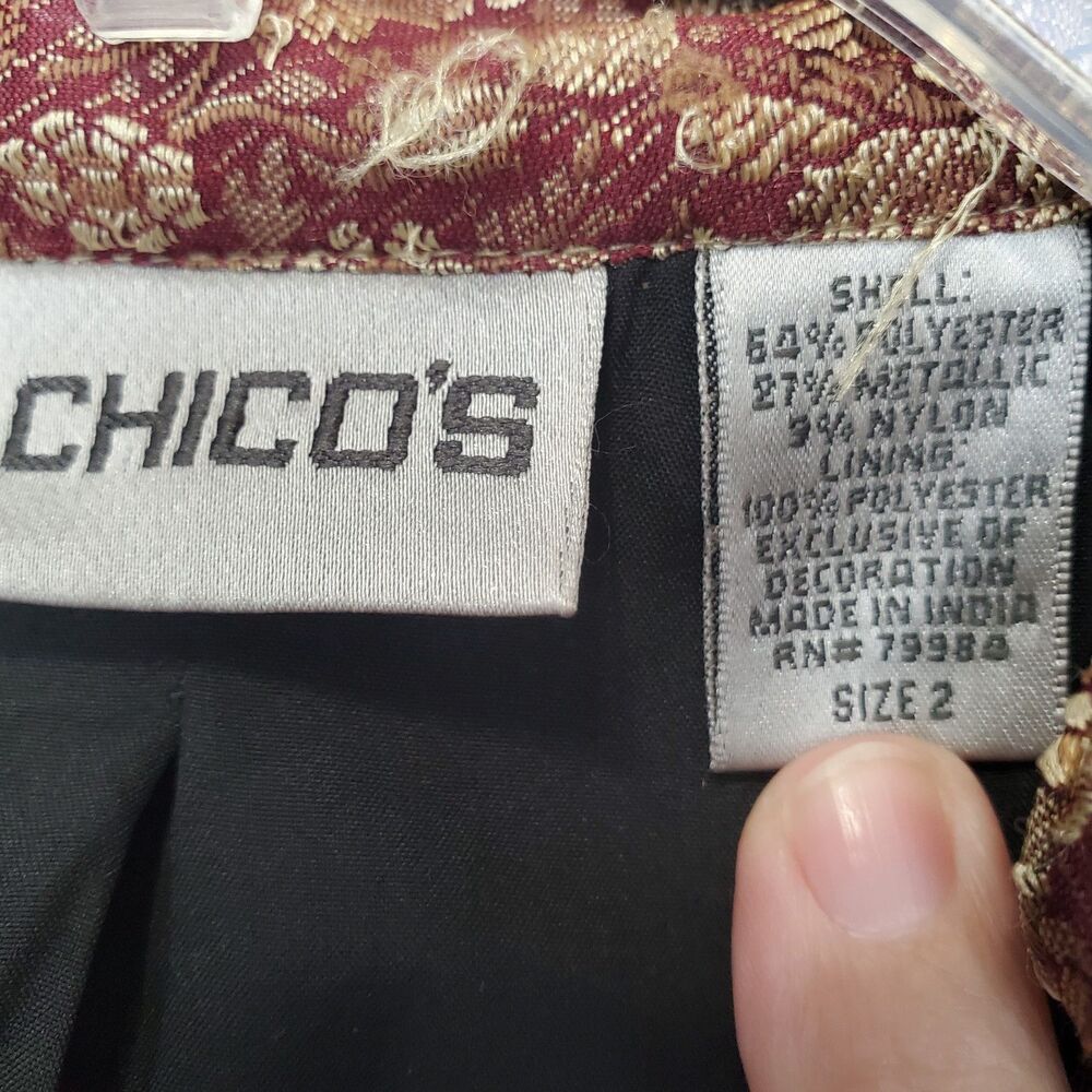 Chico's Patchwork Floral Embroidered Button-Up Ja… - image 3